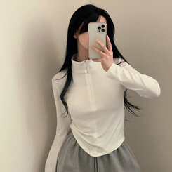 トレーニングハーフジップアップハイネック長袖Tシャツ IVORY