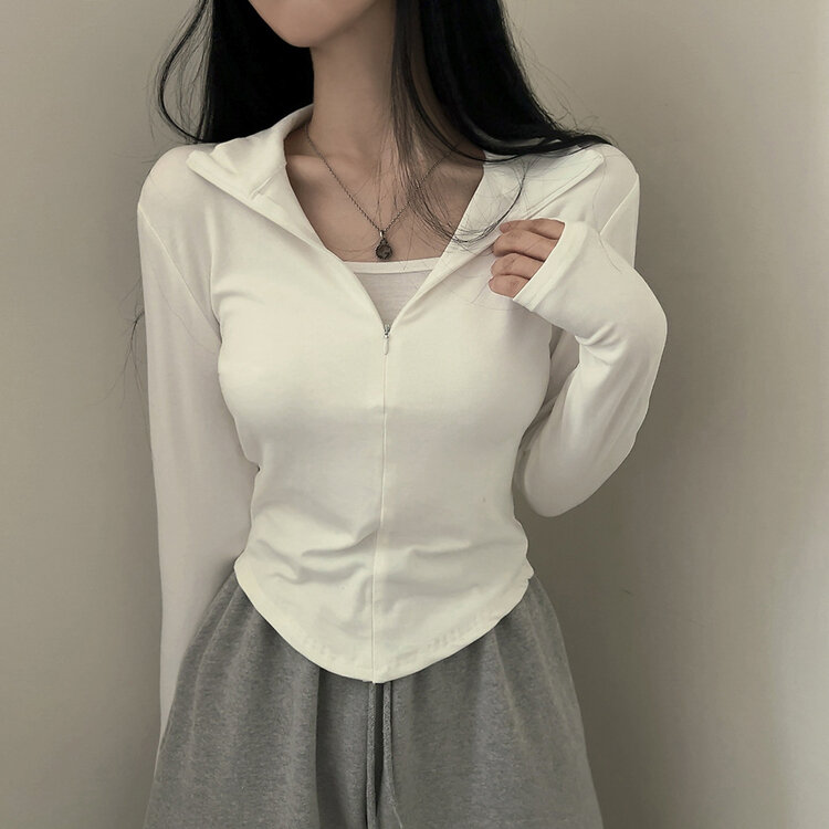 トレーニングハーフジップアップハイネック長袖Tシャツ IVORY