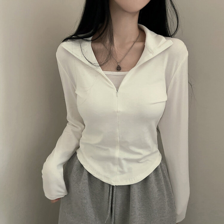 トレーニングハーフジップアップハイネック長袖Tシャツ IVORY