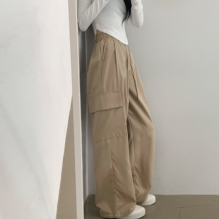 【SHORT/BASIC/LONG 丈別】ストリングバンディングワイドパンツ6色 BEIGE