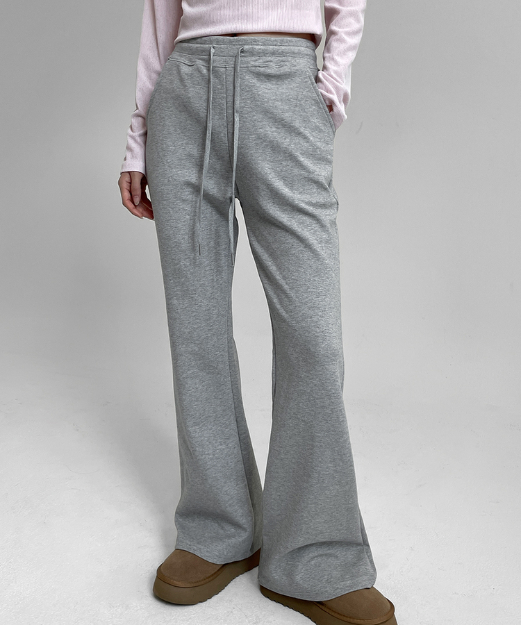 【SHORT/LONG 丈別】ブーツカットバンディングパンツ GRAY