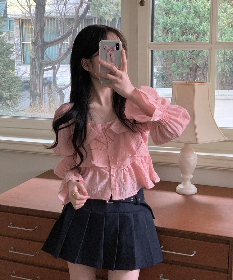 GIRLISH ガーリッシュ　フォームブラウス　ピンク Creamy Berry柄セットアップ ｜ LIZ LISA（リズリサ）公式通販