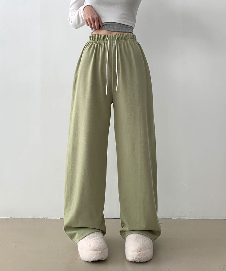 조이 와이드 트레이닝 롱 팬츠 연두