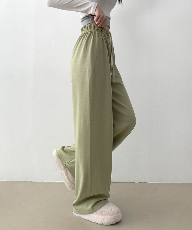 조이 와이드 트레이닝 롱 팬츠 연두