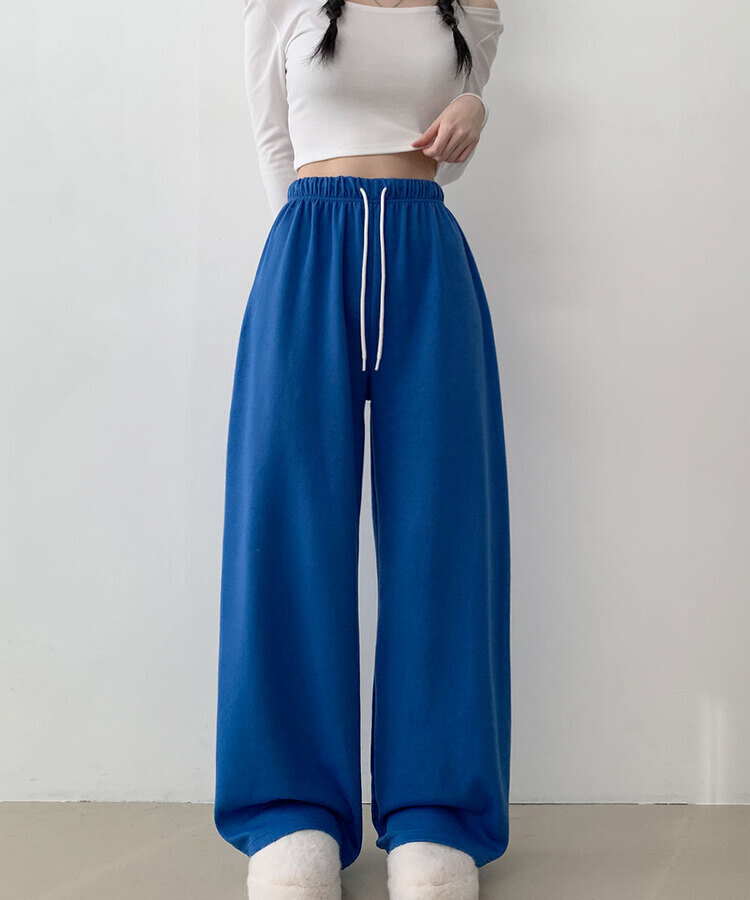 조이 와이드 트레이닝 롱 팬츠 코발트블루