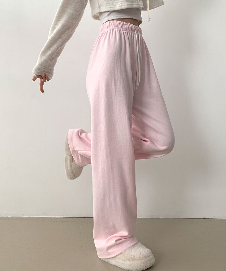 조이 와이드 트레이닝 롱 팬츠 핑크