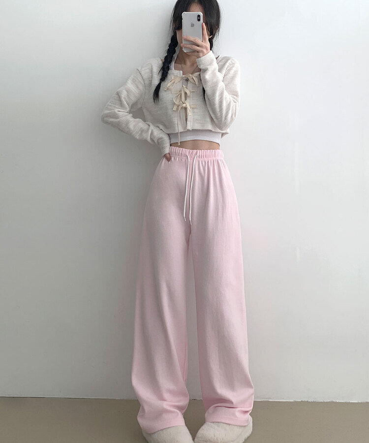 조이 와이드 트레이닝 롱 팬츠 핑크