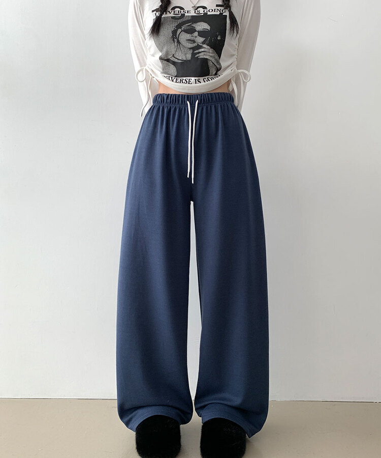 조이 와이드 트레이닝 롱 팬츠 네이비