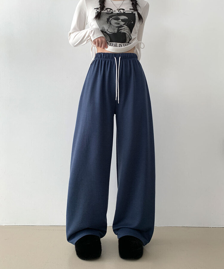 조이 와이드 트레이닝 롱 팬츠 네이비