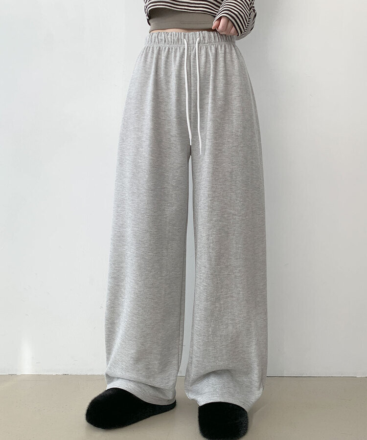 조이 와이드 트레이닝 롱 팬츠 그레이