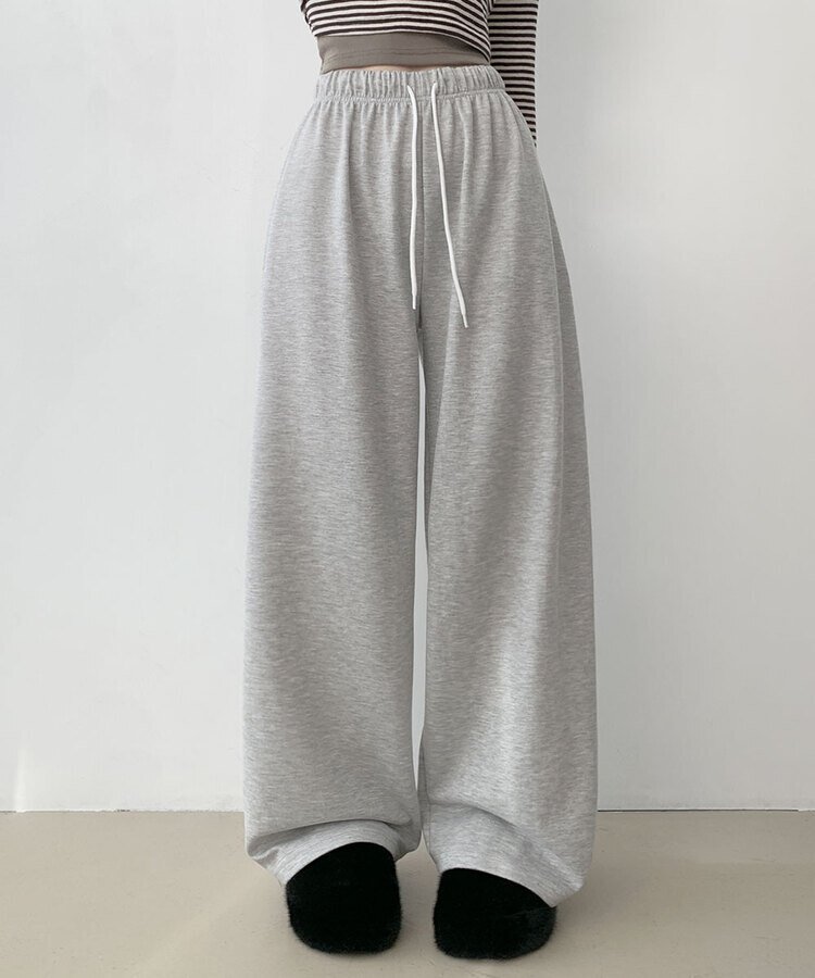 조이 와이드 트레이닝 롱 팬츠 그레이