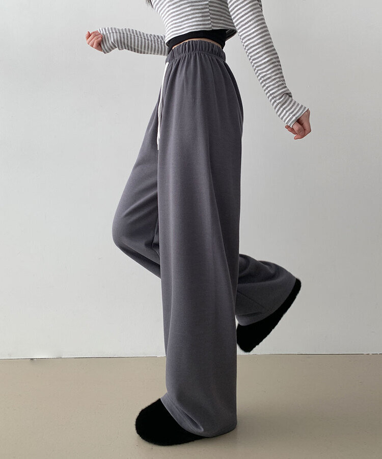 조이 와이드 트레이닝 롱 팬츠 차콜
