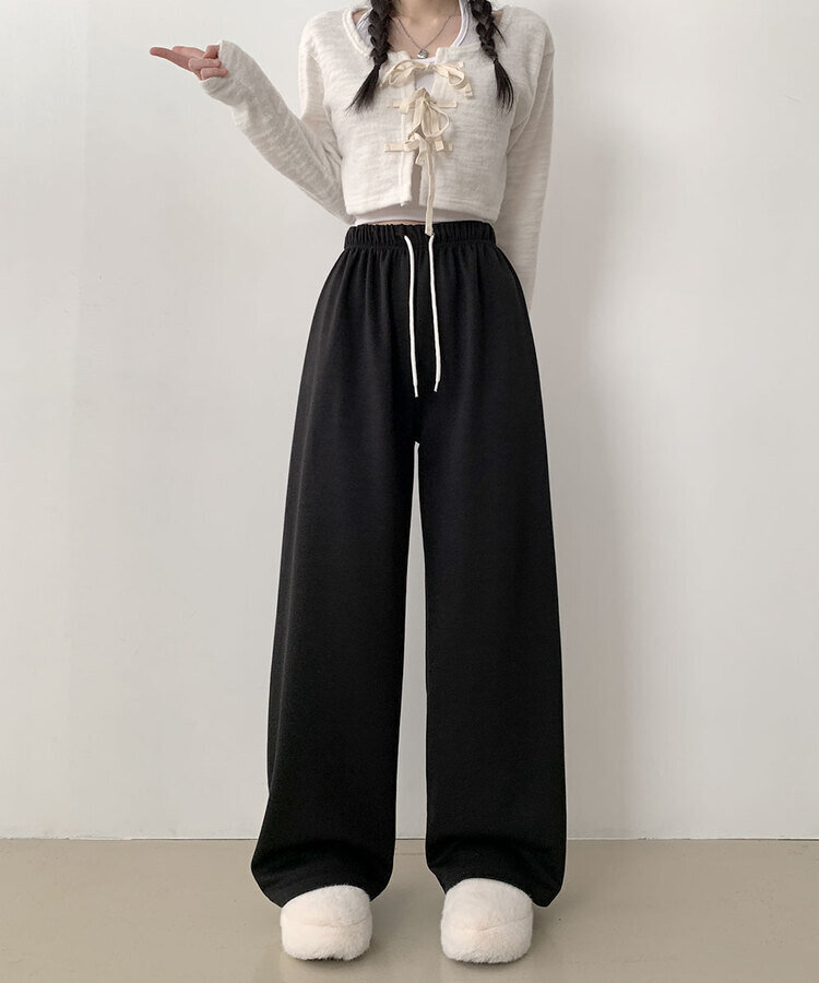 조이 와이드 트레이닝 롱 팬츠 블랙