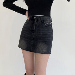 ウォッシングカットオフデニムミニスカート｜ミニスカート｜韓国