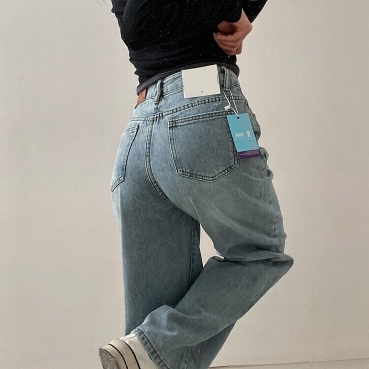 사계절 인생 데님 3기장 빈티지 워싱 하이웨스트 와이드 팬츠 연청