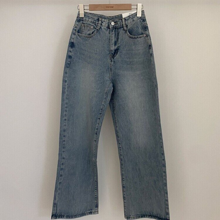 사계절 인생 데님 3기장 빈티지 워싱 하이웨스트 와이드 팬츠