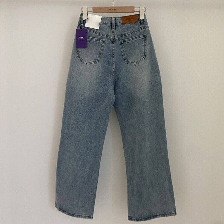 사계절 인생 데님 3기장 빈티지 워싱 하이웨스트 와이드 팬츠