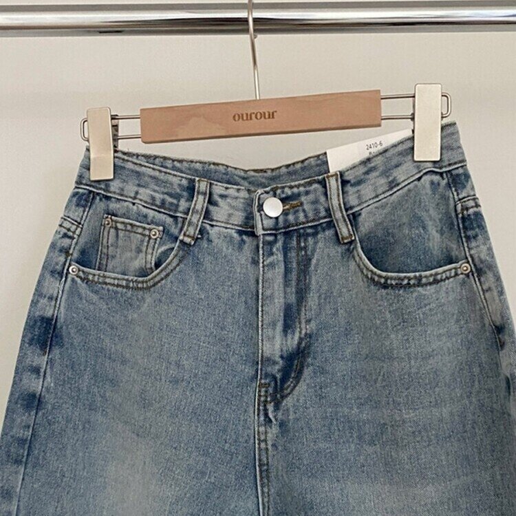 사계절 인생 데님 3기장 빈티지 워싱 하이웨스트 와이드 팬츠