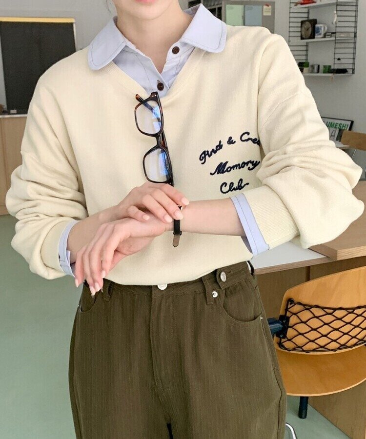 レタリング刺繍ニット｜ニット｜韓国ファッション通販 SONA