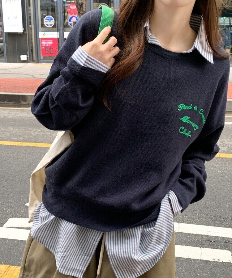 レタリング刺繍ニット｜ニット｜韓国ファッション通販 SONA