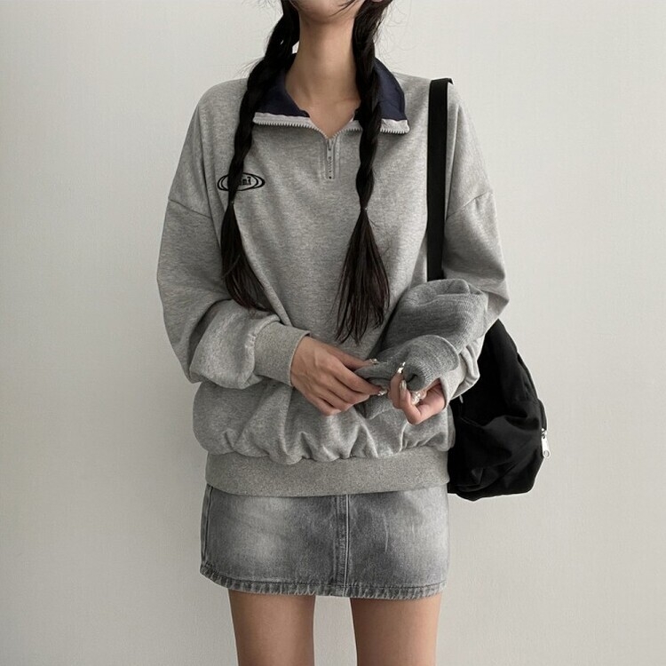 486a【希少なXLサイズ 】ハフ　刺繍ロゴ　ハーフジップ　希少色　スウェット 486a【希少なXLサイズ 】ハフ 刺繍ロゴ ハーフジップ 希少色