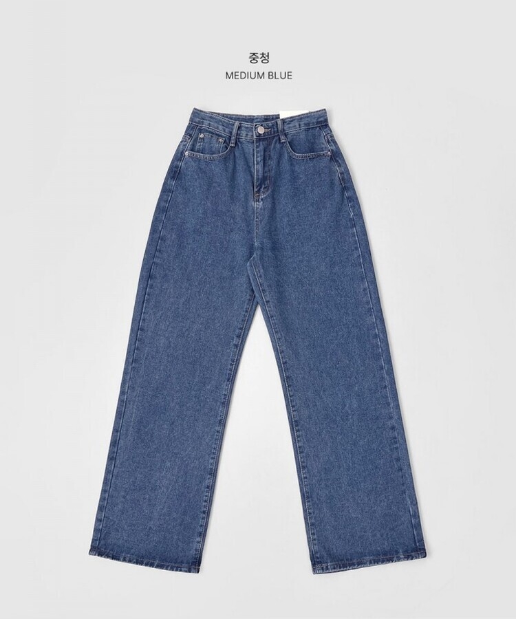 스트레이트 세미 와이드 데일리 데님팬츠