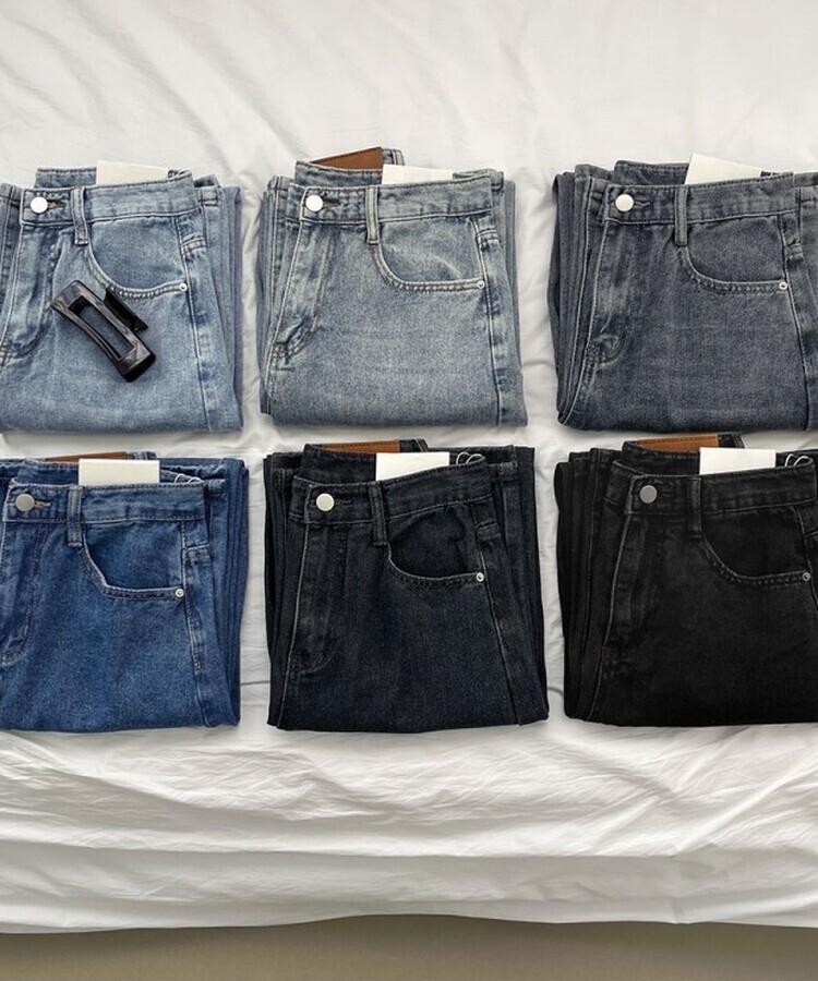 스트레이트 세미 와이드 데일리 데님팬츠