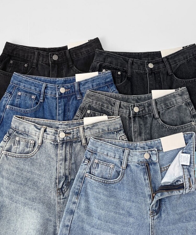 스트레이트 세미 와이드 데일리 데님팬츠