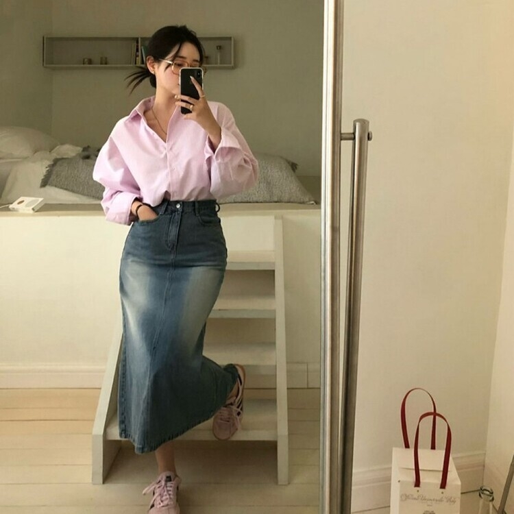 オーバーフィットストライプシャツ PINK