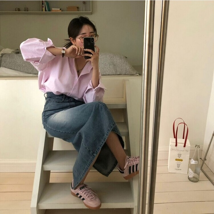 オーバーフィットストライプシャツ PINK