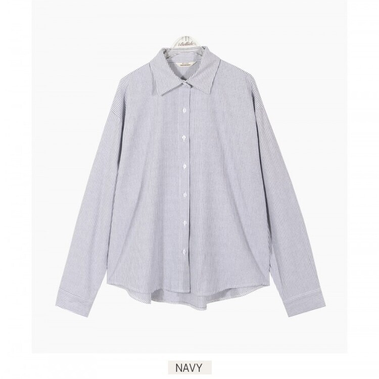オーバーフィットストライプシャツ