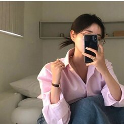 オーバーフィットストライプシャツ PINK