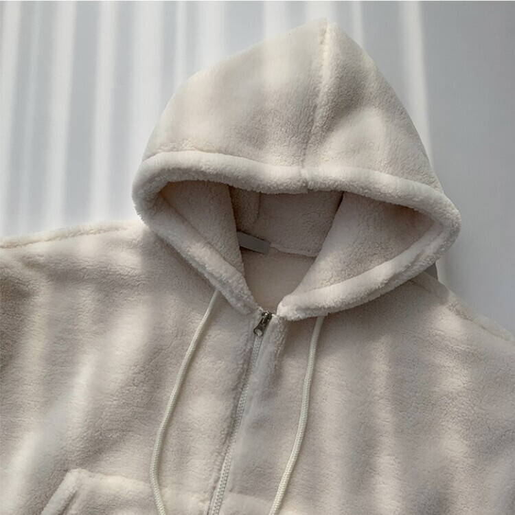 루이비 플리스 아방핏 후드 집업 투웨이 크롭 뽀글이 점퍼 맨투맨 양털 아우터