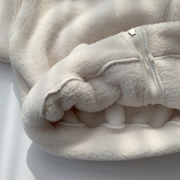 루이비 플리스 아방핏 후드 집업 투웨이 크롭 뽀글이 점퍼 맨투맨 양털 아우터