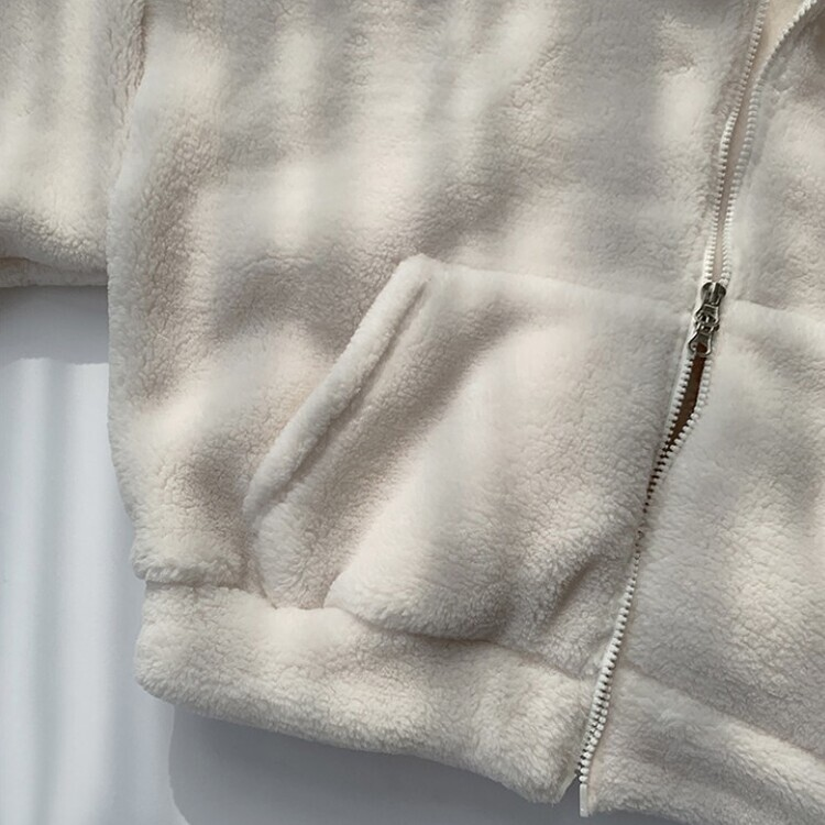 루이비 플리스 아방핏 후드 집업 투웨이 크롭 뽀글이 점퍼 맨투맨 양털 아우터