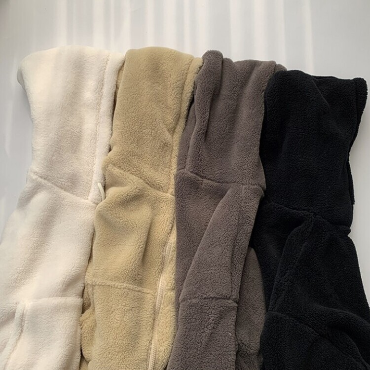 루이비 플리스 아방핏 후드 집업 투웨이 크롭 뽀글이 점퍼 맨투맨 양털 아우터