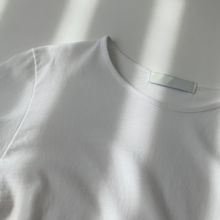 프리미엄 라운드 세미 크롭 데일리 무지긴팔 베이직 긴팔티 기본 레이어드 긴소매티셔츠