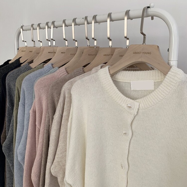 폭닥함의 정석 아방핏 겨울 라운드 단추 긴팔 오버핏 니트 가디건