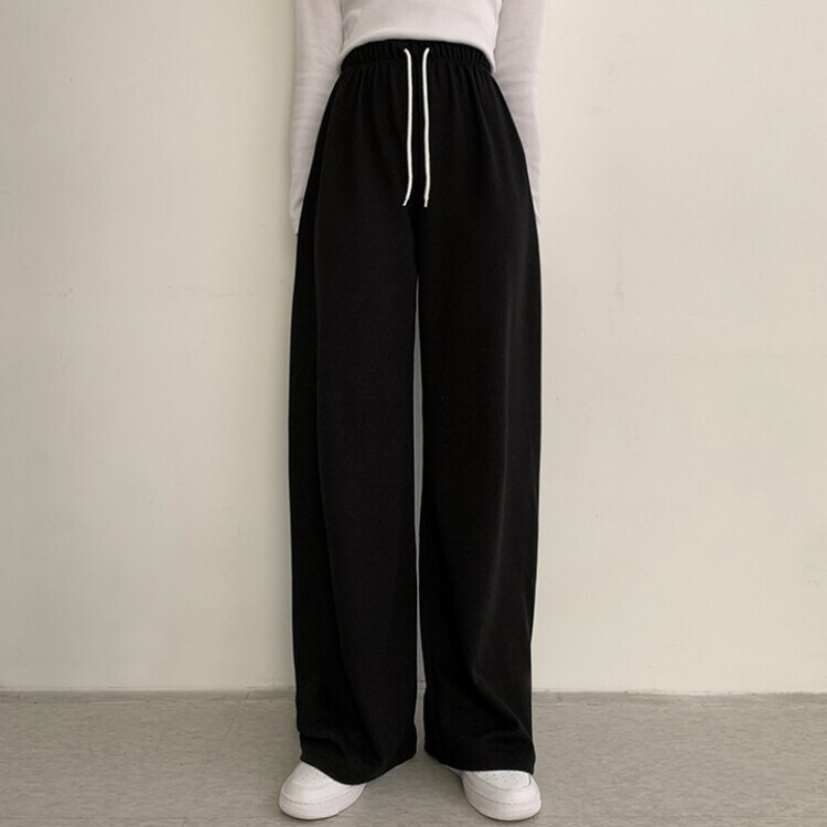 3가지 사이즈 무려 11컬러 사계절 활용 가능한 롱 와이드 팬츠 트레이닝바지 키큰녀 키작녀 봄옷 블랙