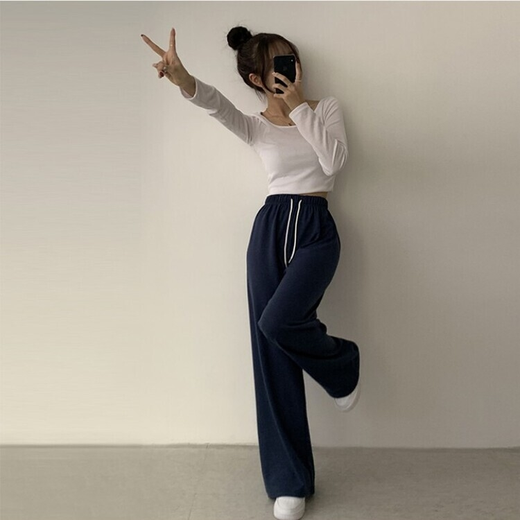 3가지 사이즈 무려 11컬러 사계절 활용 가능한 롱 와이드 팬츠 트레이닝바지 키큰녀 키작녀 봄옷 네이비
