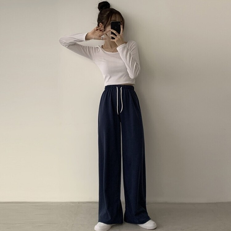 3가지 사이즈 무려 11컬러 사계절 활용 가능한 롱 와이드 팬츠 트레이닝바지 키큰녀 키작녀 봄옷 네이비