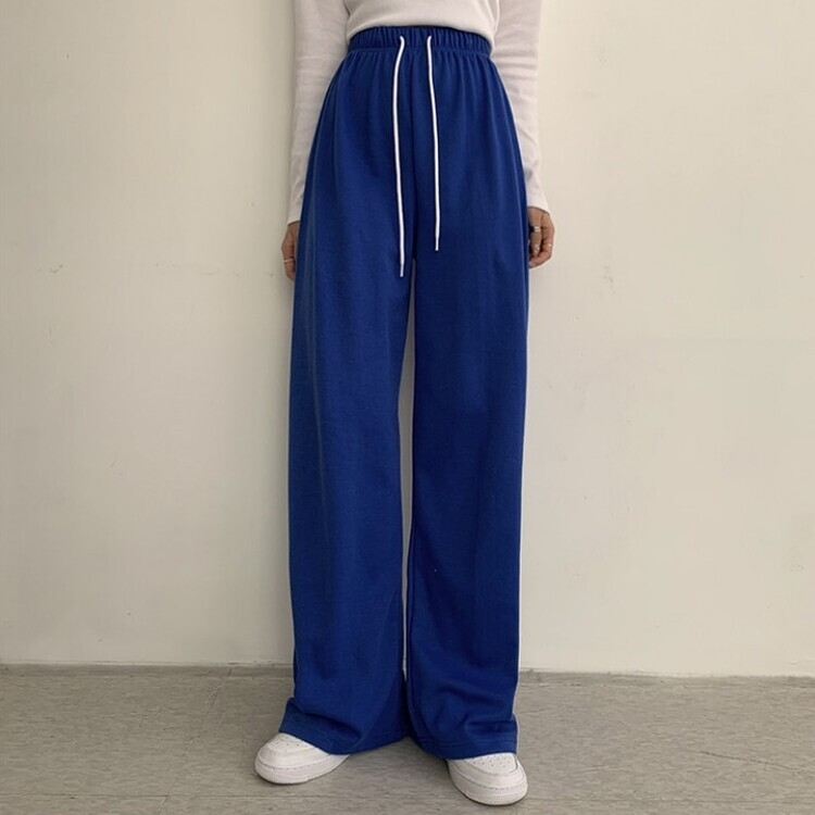 3가지 사이즈 무려 11컬러 사계절 활용 가능한 롱 와이드 팬츠 트레이닝바지 키큰녀 키작녀 봄옷 코발트블루