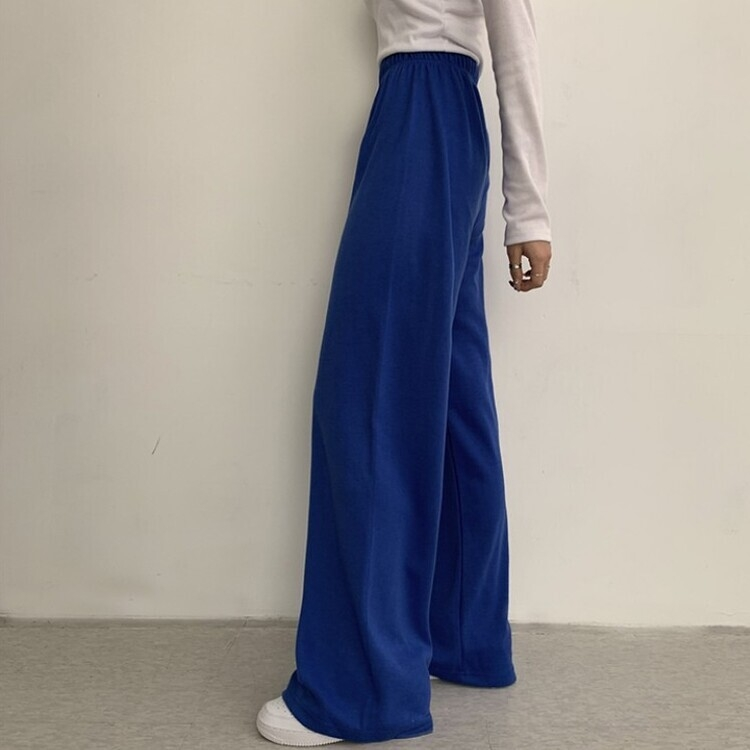 3가지 사이즈 무려 11컬러 사계절 활용 가능한 롱 와이드 팬츠 트레이닝바지 키큰녀 키작녀 봄옷 코발트블루