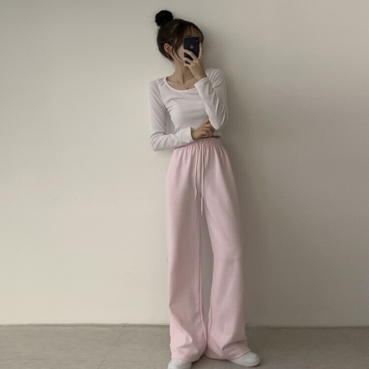 3가지 사이즈 무려 11컬러 사계절 활용 가능한 롱 와이드 팬츠 트레이닝바지 키큰녀 키작녀 봄옷 핑크
