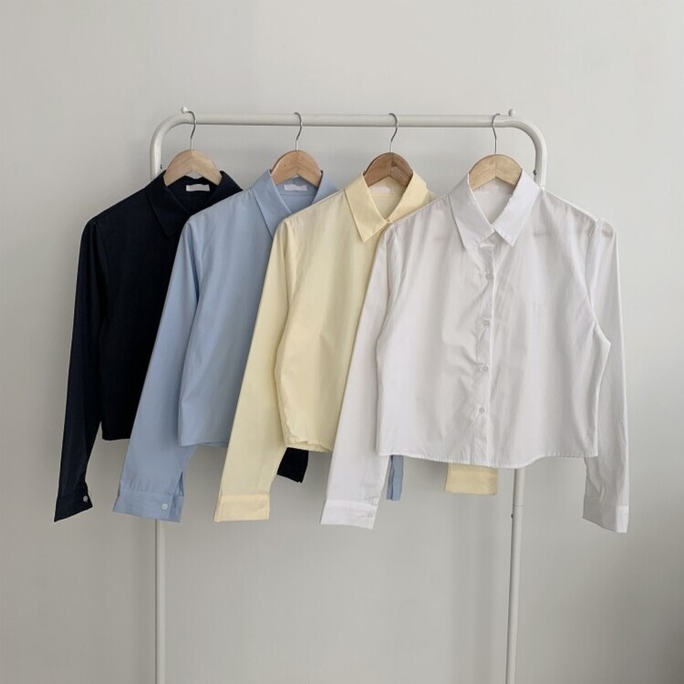 하니니 데일리 크롭 긴팔 가을 겨울 셔츠