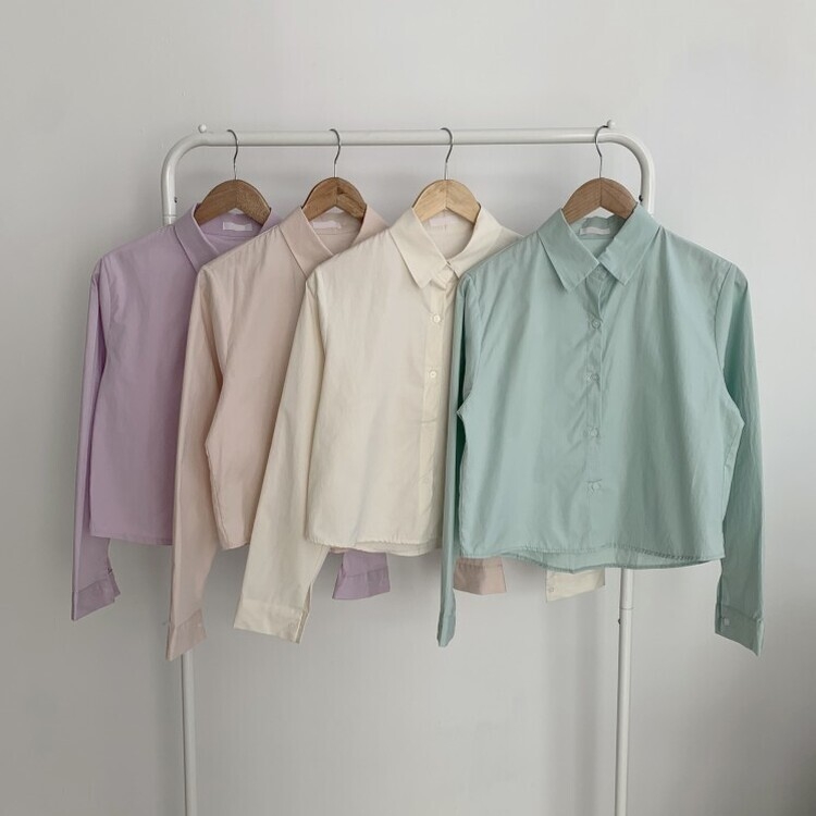 하니니 데일리 크롭 긴팔 가을 겨울 셔츠