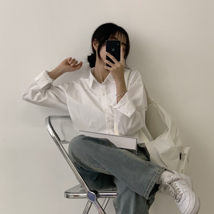 편하게 입어지는 비타민 박시핏 셔츠 아이보리