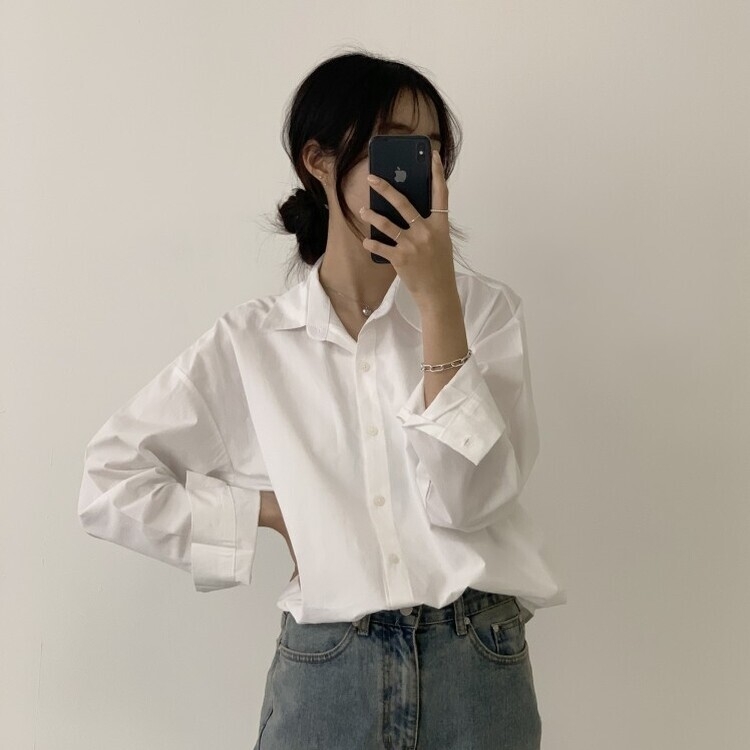 편하게 입어지는 비타민 박시핏 셔츠 아이보리