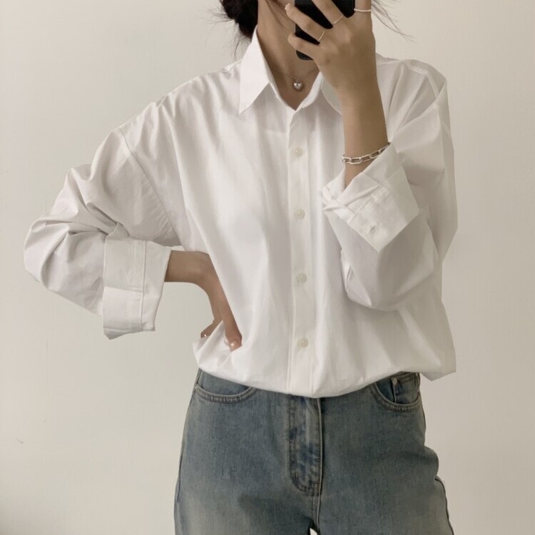 편하게 입어지는 비타민 박시핏 셔츠 아이보리