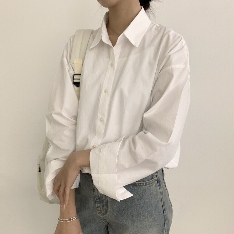 편하게 입어지는 비타민 박시핏 셔츠 아이보리